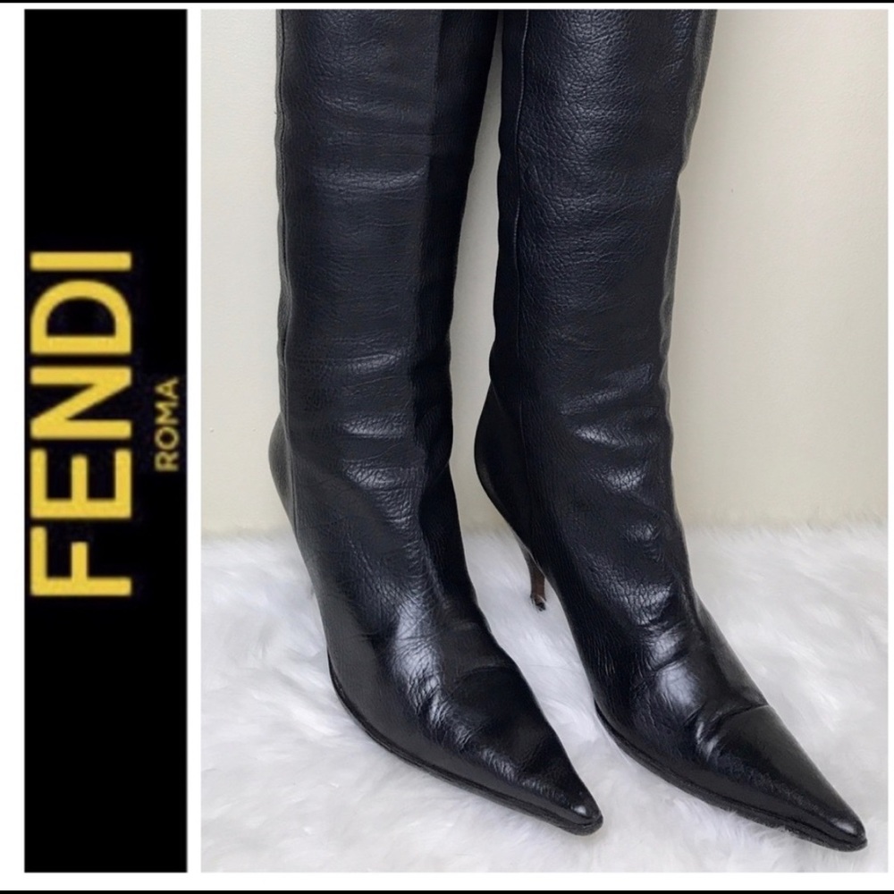 Fendi Signature Leather Boots